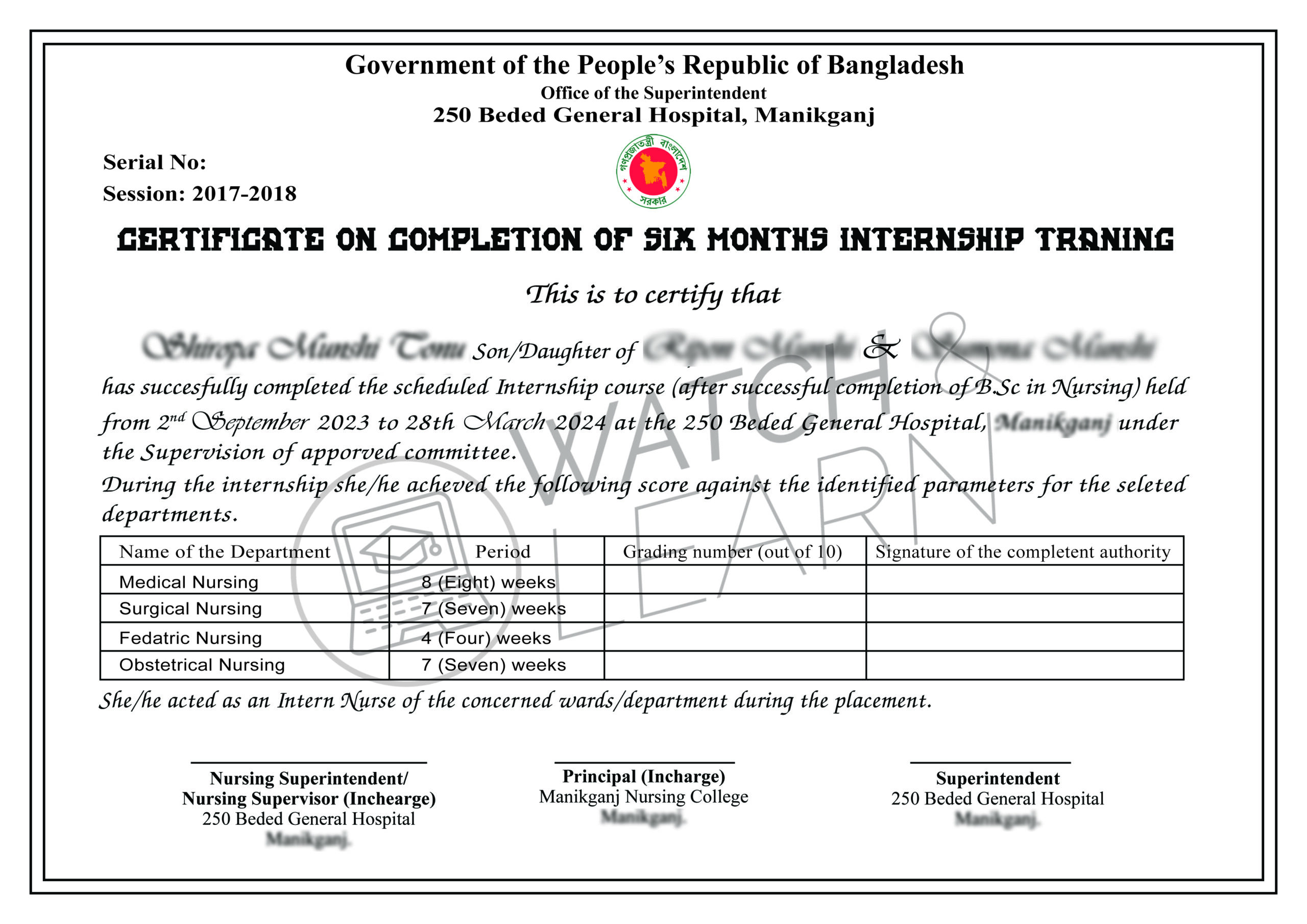 INTERNSHIP CERTIFICATE FORMAT