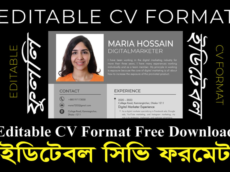 Editable cv format free