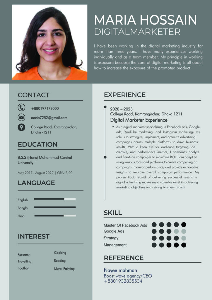 Editable cv format free download