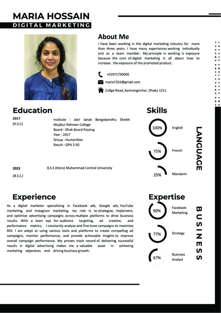 professional cv format free download